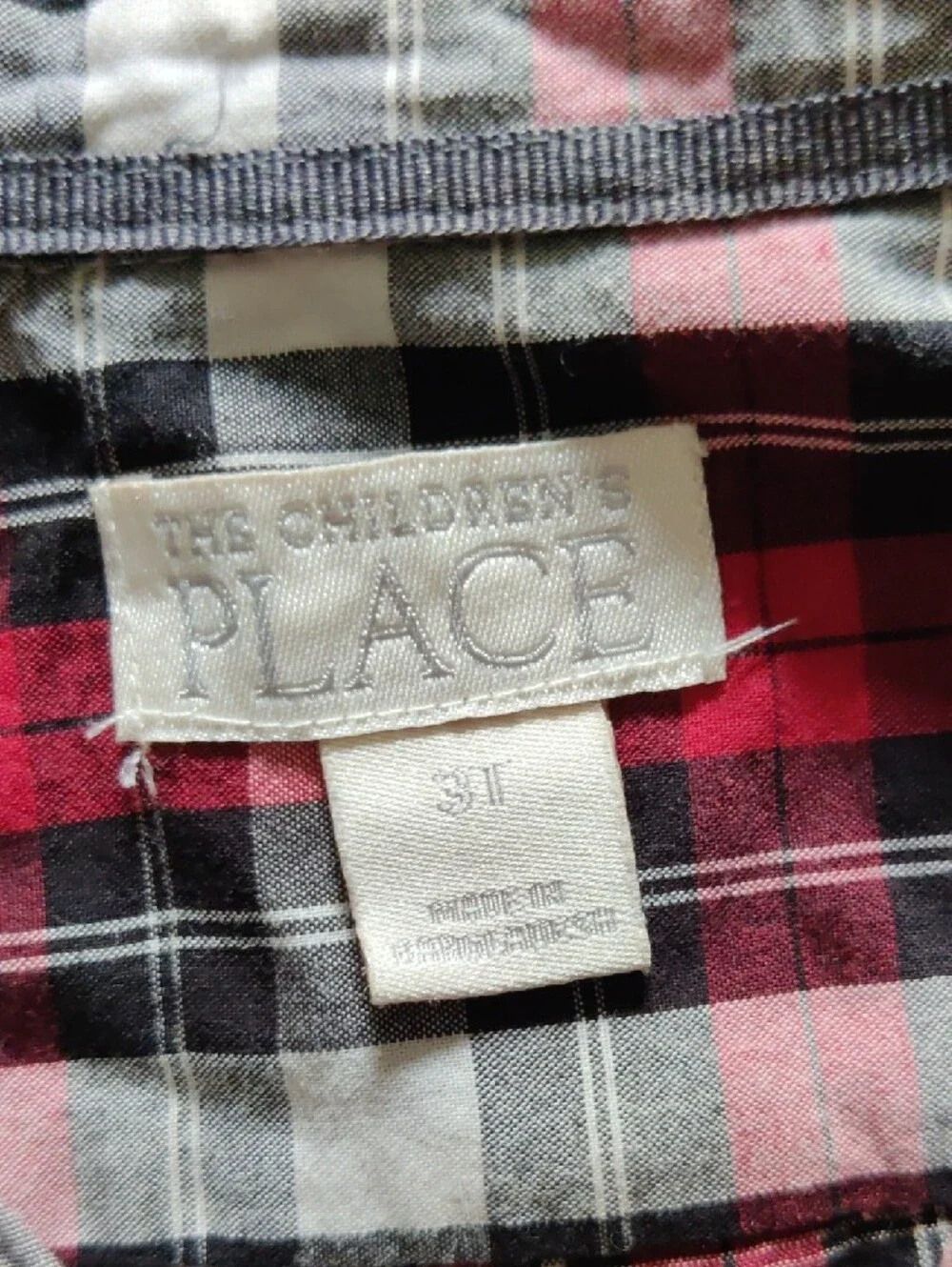 The Children's Place Red Black White Plaid Button-Down Shirt